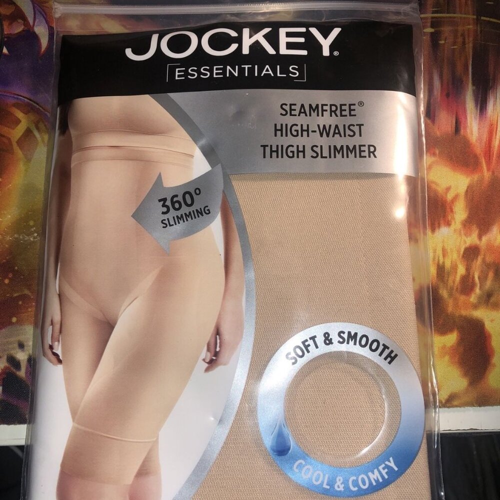 2 Packs of Jockey Essentials Seamfree High-Waist Thigh&Slimmer Shorts Beige XXL - Picture 3 of 8